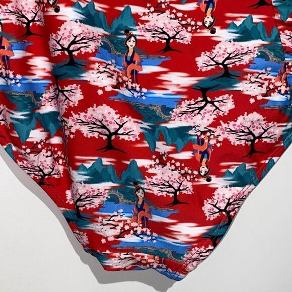 Disney Hot Topic Women's Mulan Print Red Hipster Swim Bottom Size XXL - Picture 4 of 6